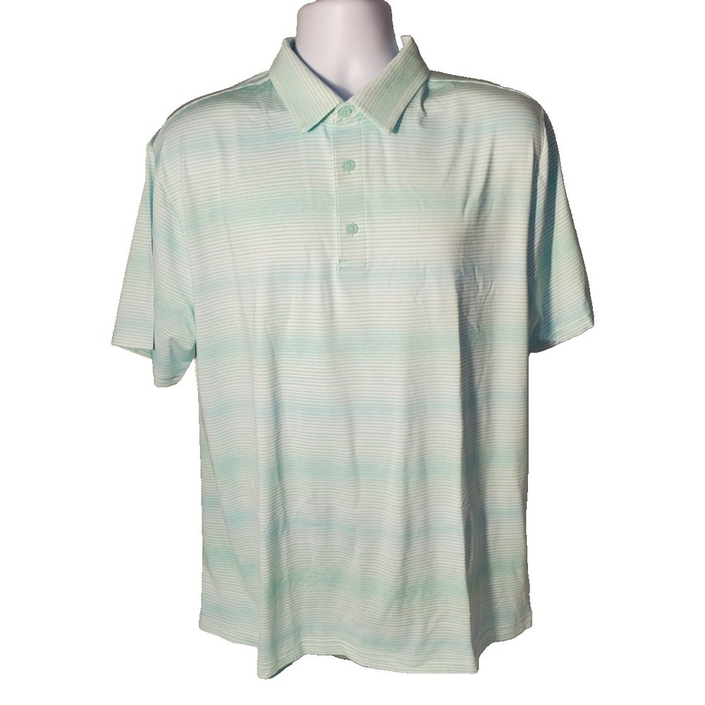 Under Armour Men's XL The Playoff Polo Golf Shirt Men's Green Striped NWT